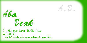 aba deak business card